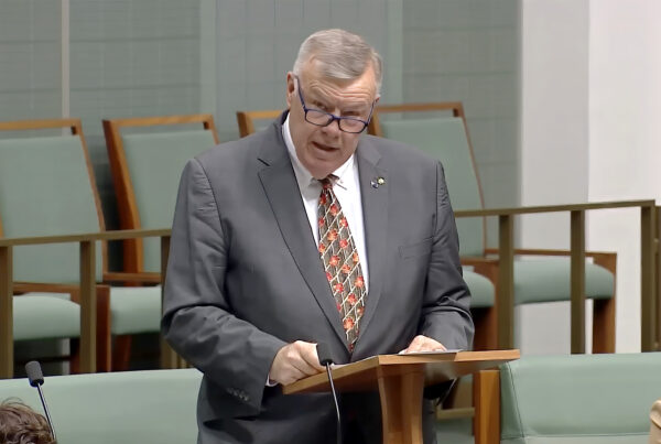 David Farley MP delivering his maiden speech in Federal Parliament
